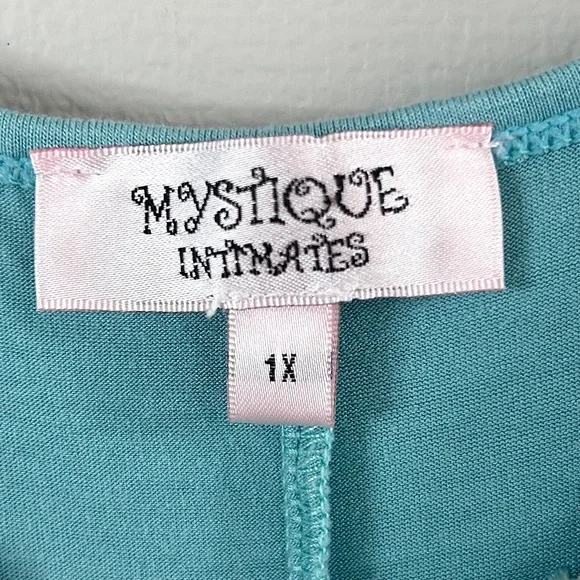 Y2K MYSTIQUE INTIMATES Babydoll Lace Trim Cami Slip Dress Chemise Coquette Sz 1X - Picture 2 of 12